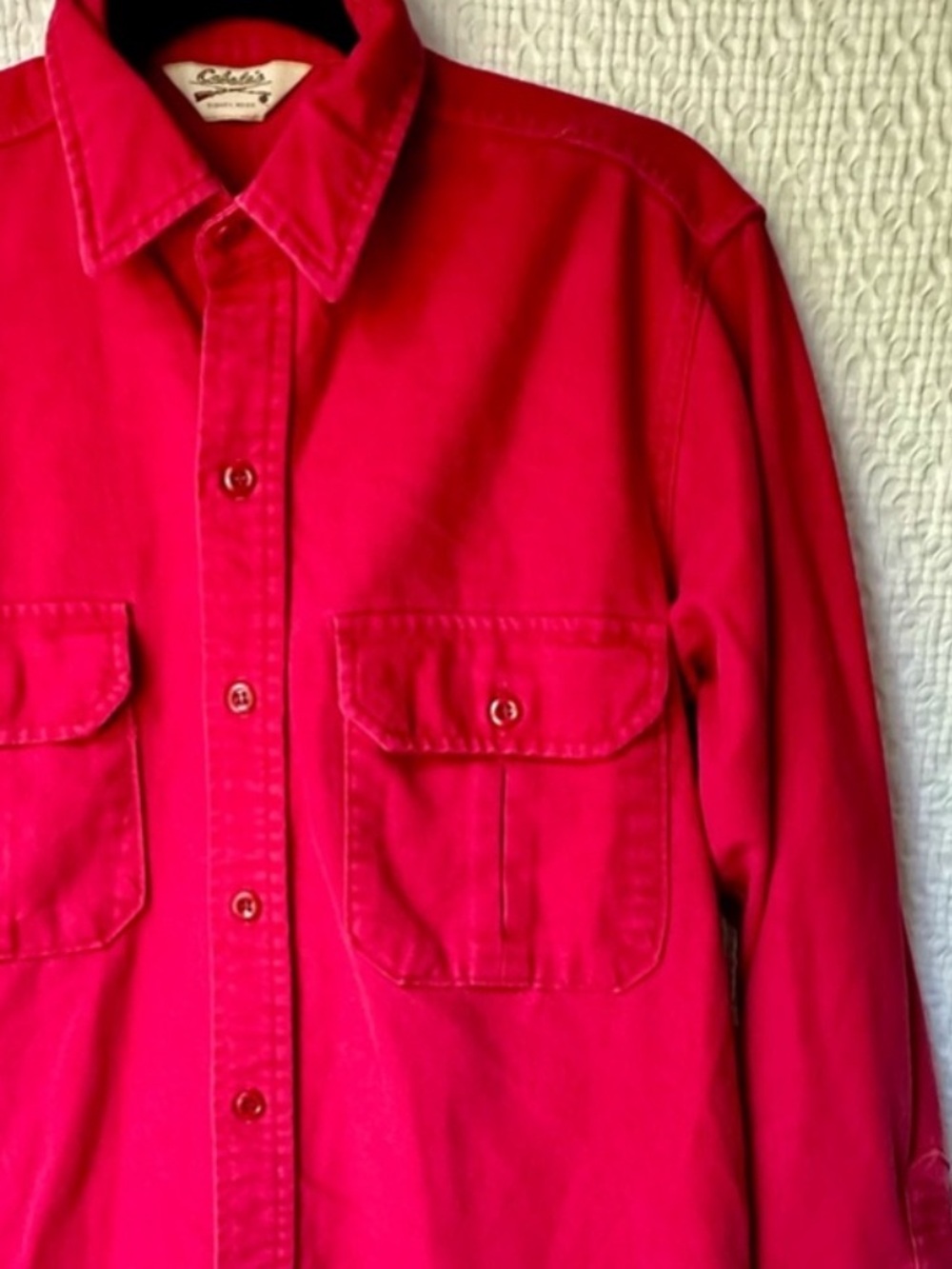Vintage Cabela's Red Denim Shirt SZ L
